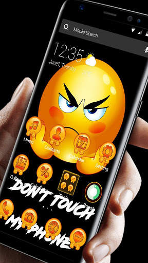 Don't Touch My Phone Emoji APUS Launcher Theme screenshot 2