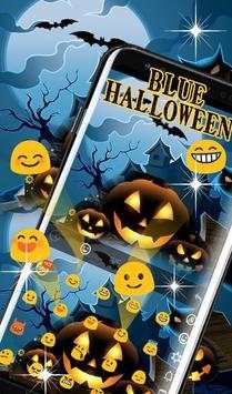 Live Blue Halloween Keyboard Theme screenshot 4