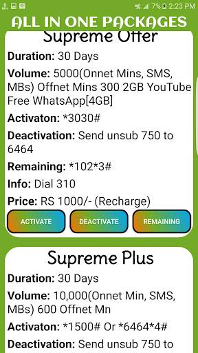 Zong Packages: Call, SMS & Internet 2020 screenshot 11