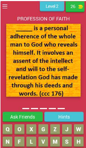 Catechism Quiz (Catholic Word Game) screenshot 2