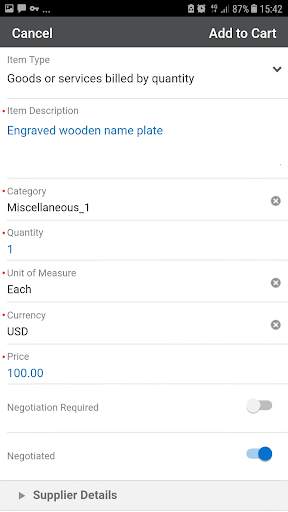 Oracle Fusion Self Service Procurement Mobile screenshot 7