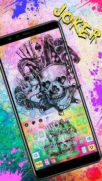Colorful Joker Skull Keyboard Theme स्क्रीनशॉट 1