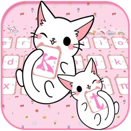 CUTE PINK KITTY Live Wallpaper Theme 10002000