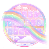 Glossy Galaxy Rainbow Keyboard Theme icon