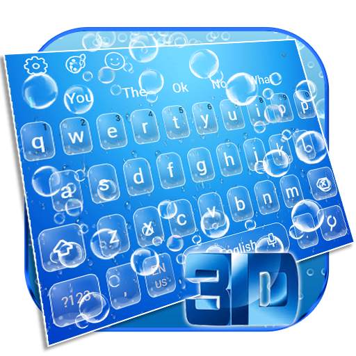 Blue Water Bubble Gravity Keyboard Theme 10001004