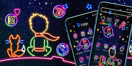 Neon Glitter Galaxy Boy Theme🌠 screenshot 4