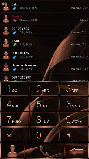 Dialer MetalGate Orange theme 2 تصوير الشاشة