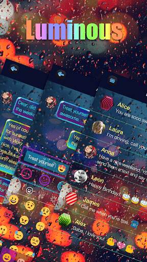Luminous Emoji Keyboard Theme स्क्रीनशॉट 3
