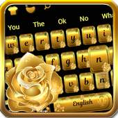 Gold glitter rose keyboard theme 10001001