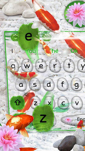 Live Cute Koi Fish Keyboard Theme screenshot 2