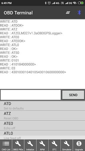 elm327 obd terminal screenshot 2
