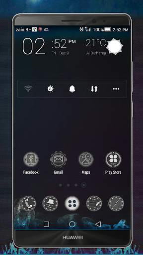 Black go launcher theme screenshot 4