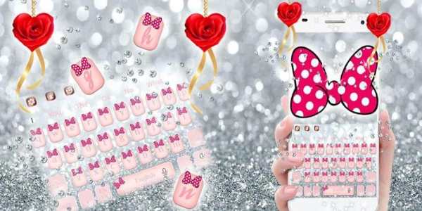 Lovely pink diamond keyboard theme screenshot 5