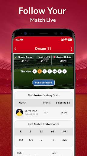 DREΑΜ TEAM 11 - Fantasy Cricket Prediction Tips screenshot 1