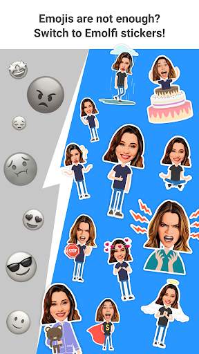Emolfi Keyboard: selfie stickers for messengers screenshot 1