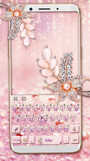 Diamond Pearl Heart Keyboard Theme screenshot 1