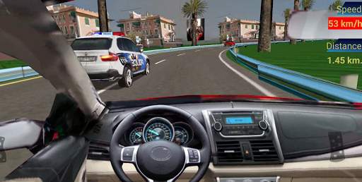 Traffic Racing : in car, curvy road, drift, police स्क्रीनशॉट 1
