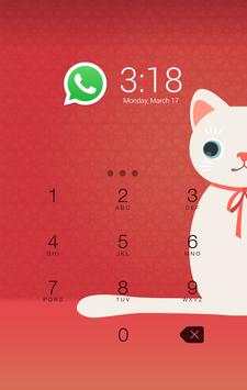 AppLock Theme- White Cat screenshot 2