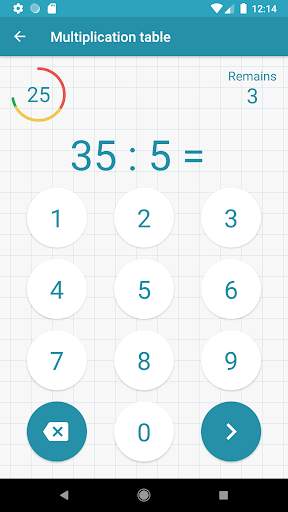 Multiplication tables screenshot 2