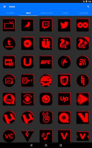 Flat Black and Red Icon Pack screenshot 23