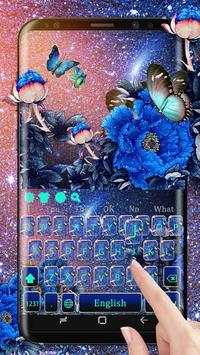 Tastiera stellata di fiori blu screenshot 1
