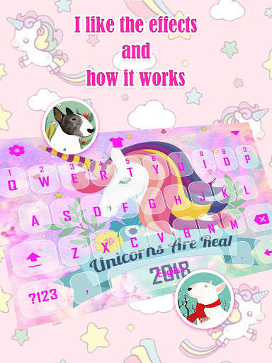 Unicorn New Year 2018 Keyboard Theme for Girls screenshot 3