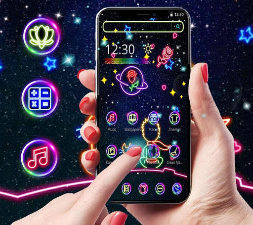 Neon Glitter Galaxy Boy Theme🌠 screenshot 1
