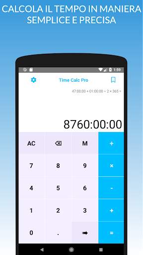 Time Calc - Calcolatrice Tempo screenshot 1