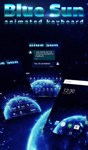 Blue Sun Animated Keyboard + Live Wallpaper screenshot 1