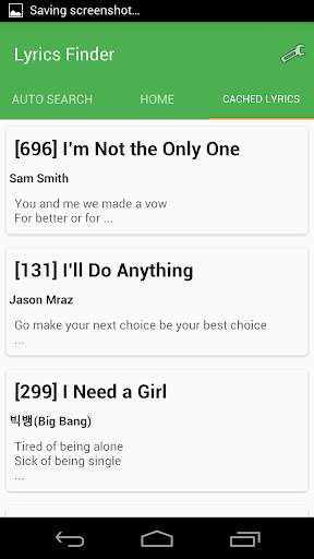 Lyrics screenshot 3