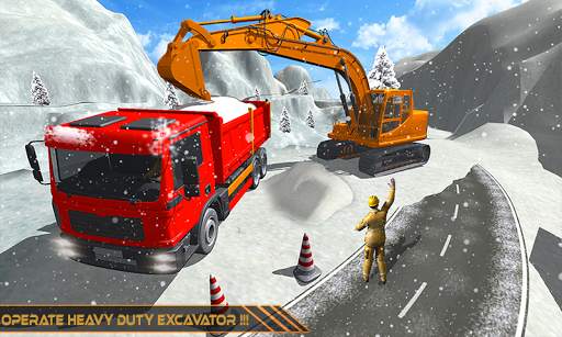 Snow Excavator Dredge Simulator - Rescue Game screenshot 1