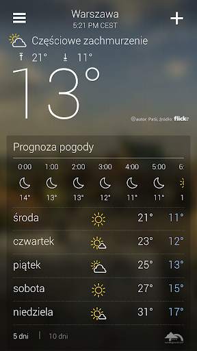 Pogoda Yahoo screenshot 2