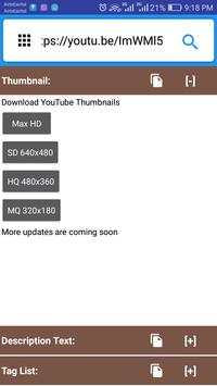 YouTube Video Tag List Finder & Thumbnail Download screenshot 3