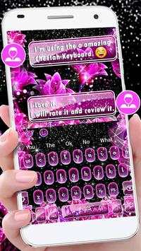 Glitter Neon Butterfly Keyboard Theme screenshot 2