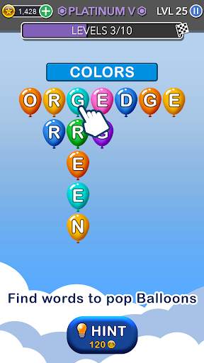 Word Balloons - Word Games free for Adults screenshot 2