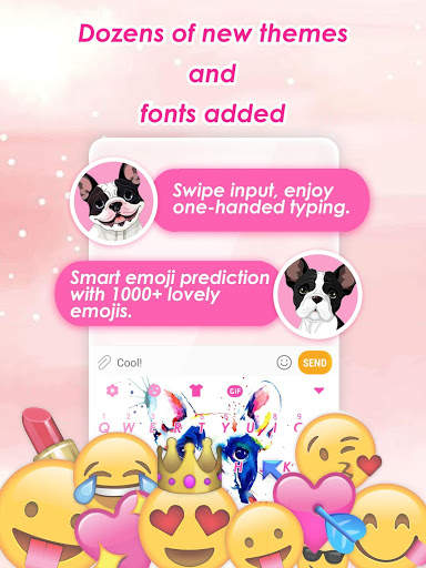 Cute Bulldog Emoji Keyboard Theme screenshot 2