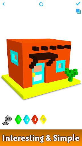 House Voxel Paint by Number - 3D Glitter Coloring screenshot 4