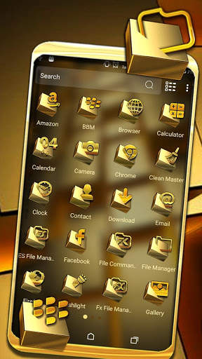 Gold Cubes Launcher Theme screenshot 2