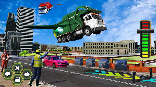 City Flying Garbage Truck driving simulator Game screenshot 2