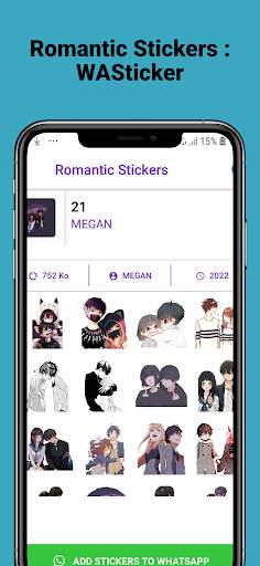 Romantic Stickers : WASticker screenshot 5