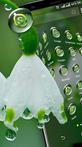 White Lily Rain Drop Theme screenshot 3