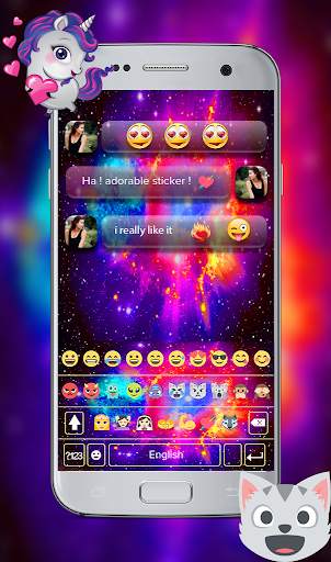 Galaxy Emoji keyboard Theme - Night Galaxy theme screenshot 4