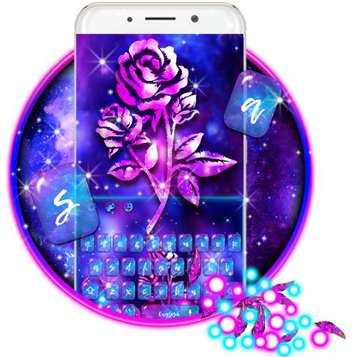 Luxury Galaxy Rose Keyboard Theme 10001001