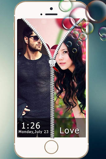 Couple Zipper Lock Screen screenshot 3