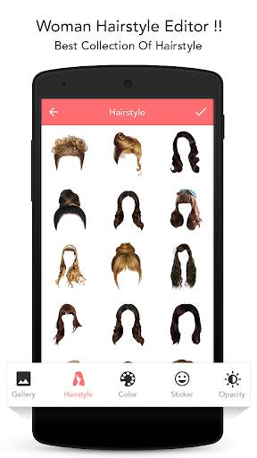 Woman hairstyle photoeditor screenshot 4