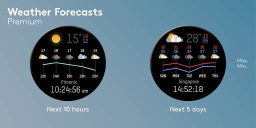 Weather Black Premium Watch Face 3 تصوير الشاشة