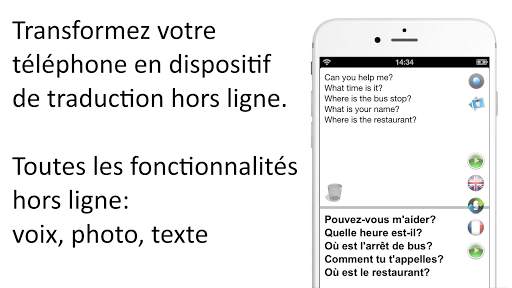 Traducteur hors ligne: Voix-texte-photos 8 langues screenshot 1
