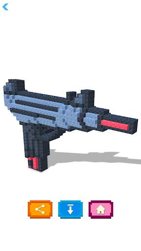 Guns 3D Color by Number - Weapons Voxel Coloring screenshot 7