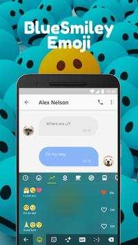 Blue Smiley Emoji Keyboard Theme for Instagram screenshot 3