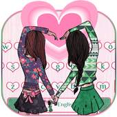 Best friends Girl BFF Keyboard Theme 10001003